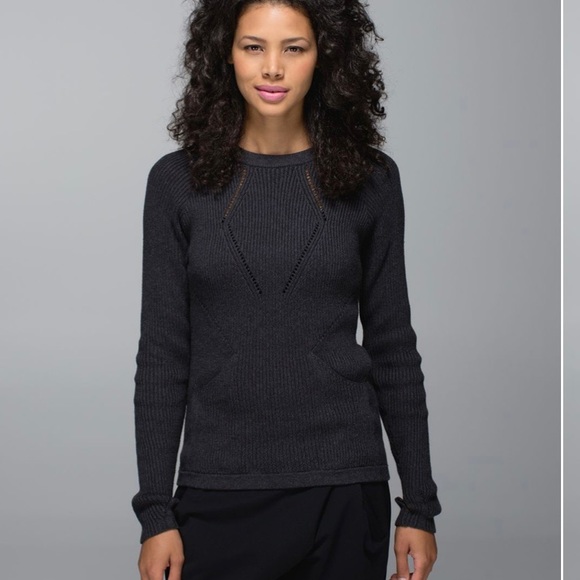 Lululemon The Sweater The Better Heathered Black Size 2 - Picture 16 of 16